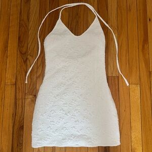 Le Lis White Mini Halter Dress